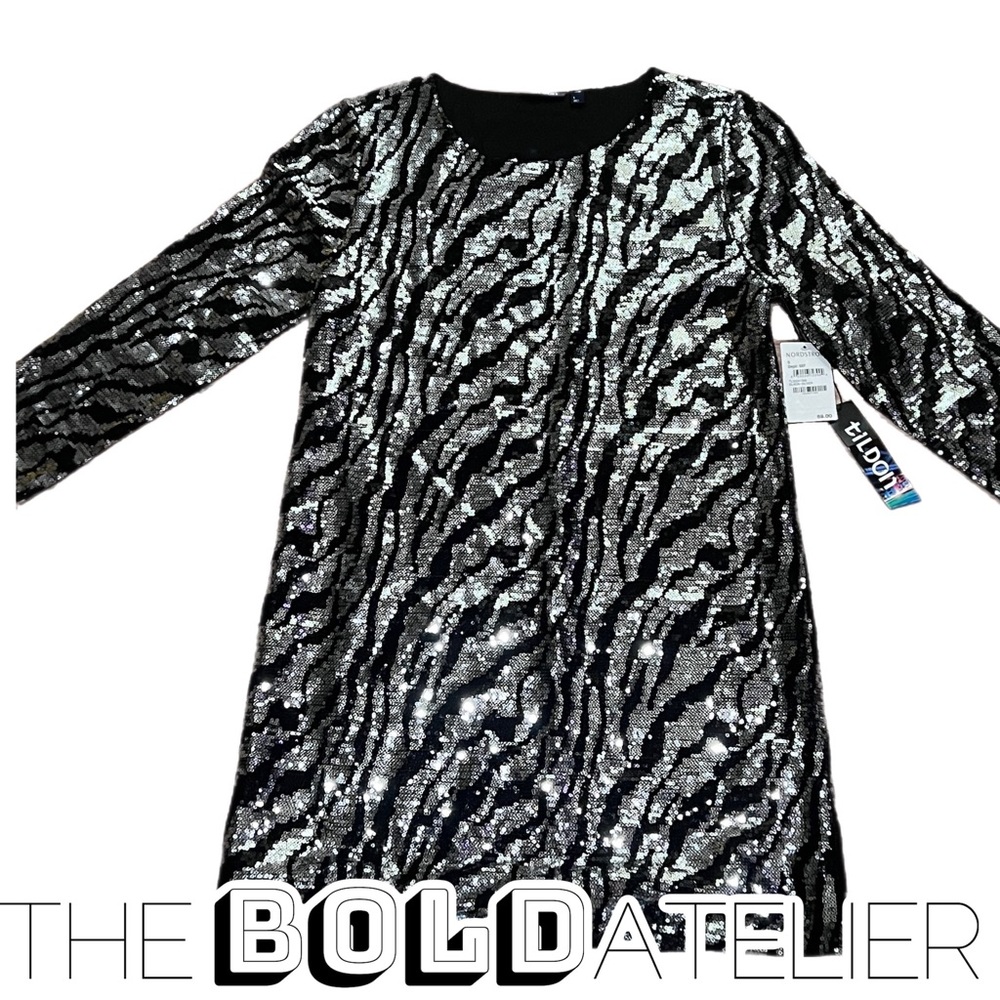 Zebra sequin mini dress